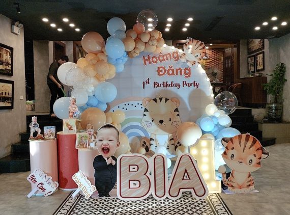 Trang trí sinh nhật bé Hoàng Đăng ( BIA) tròn 1 tuổi